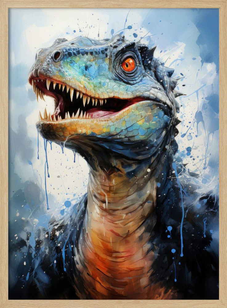 Rebbachisaurus Dinosaurier Aquarell Tierkunst | Poster