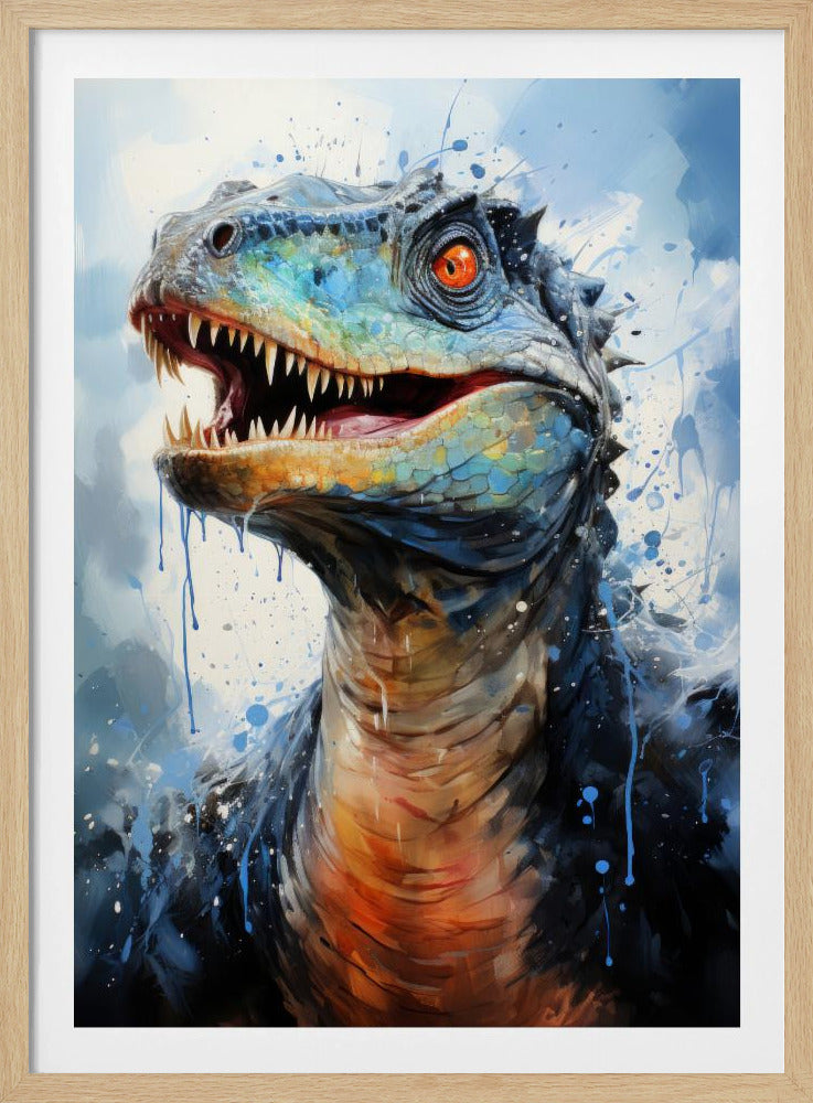 Rebbachisaurus Dinosaurier Aquarell Tierkunst | Poster