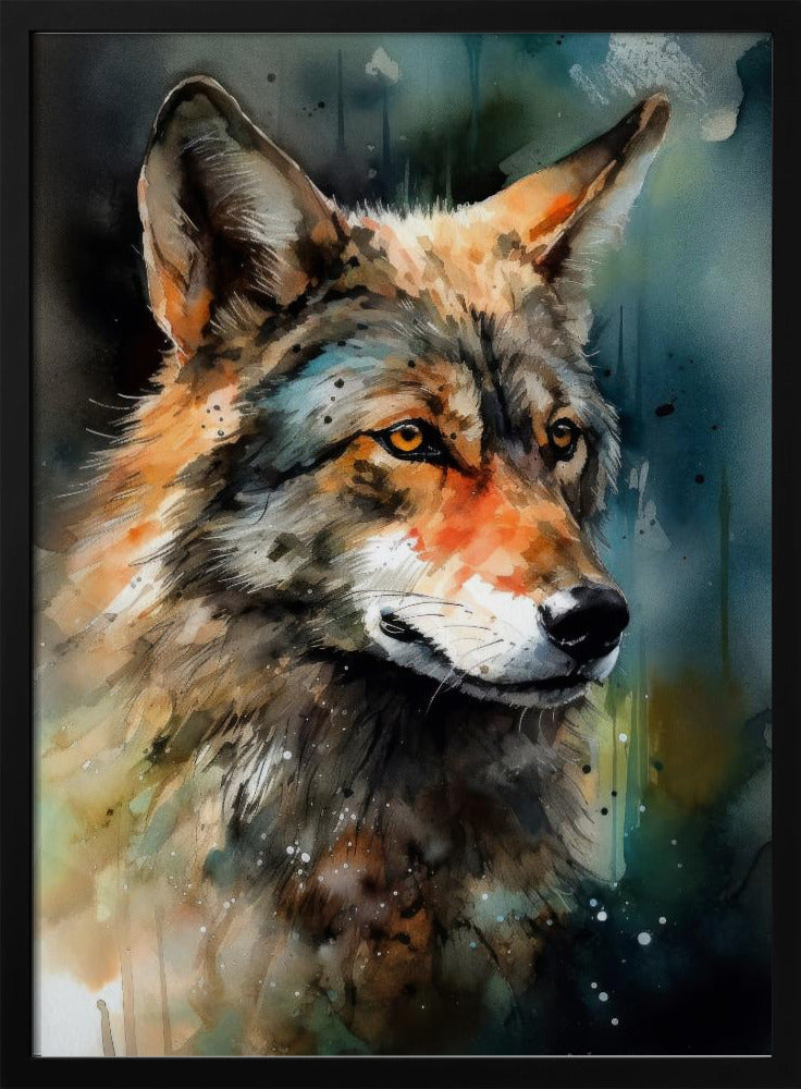 Wolf Watercolor Animal Art | Poster