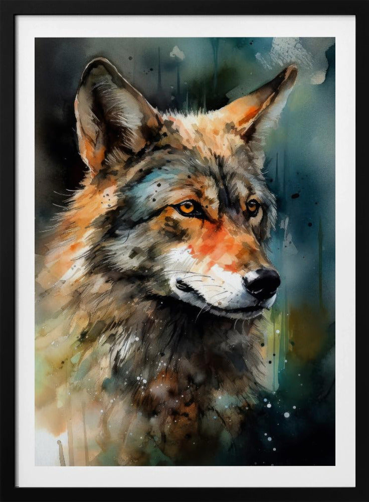 Wolf Watercolor Animal Art | Poster