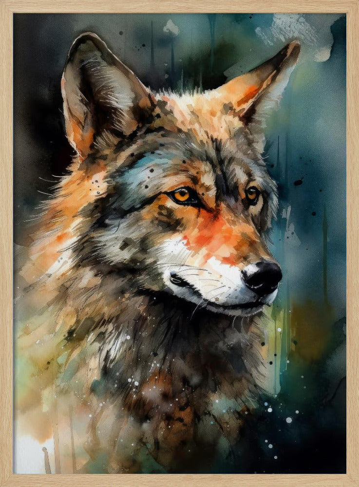 Wolf Watercolor Animal Art | Poster