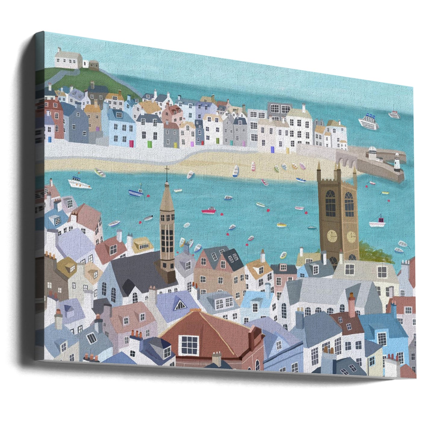 Kaunis St Ives, Cornwall, Iso-Britannia, taiteilija Carla Daly | Canvastaulut