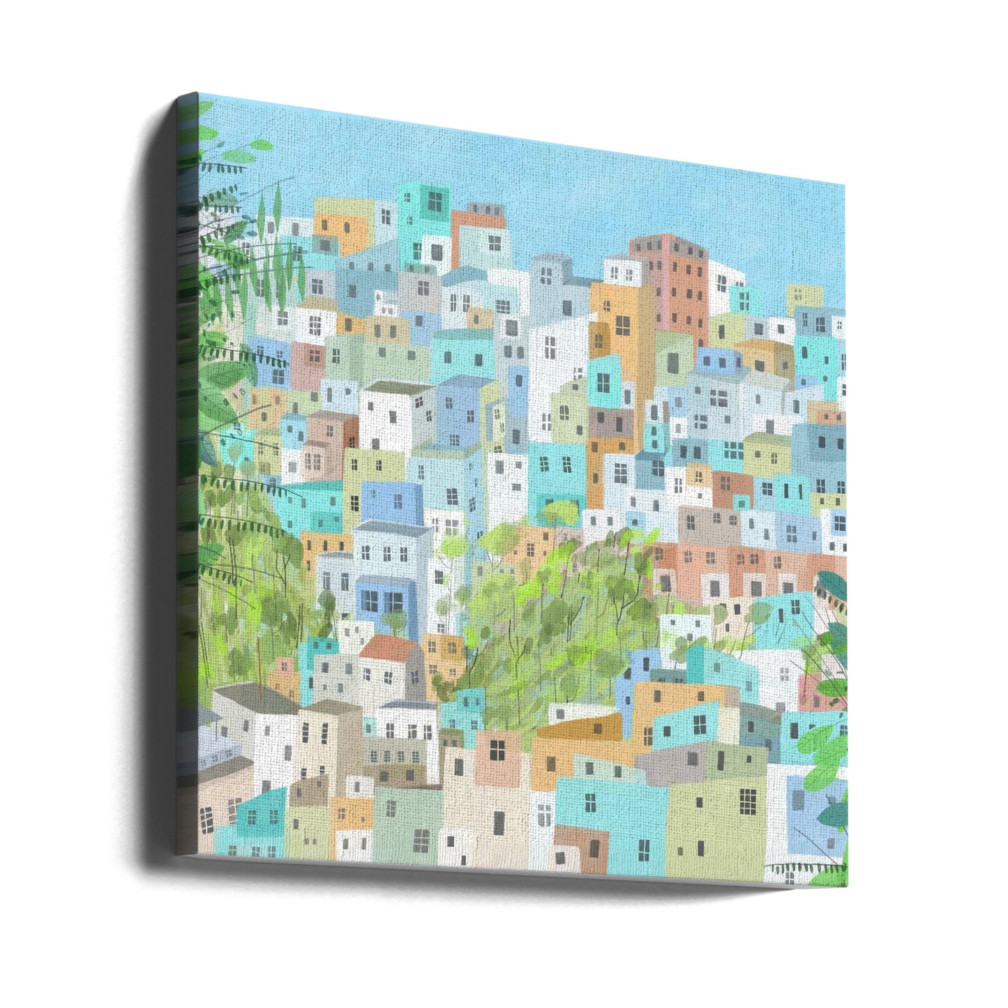 Vue sur les toits de Rio de Janeiro par l'artiste Carla Daly | Tableaux sur Toile
