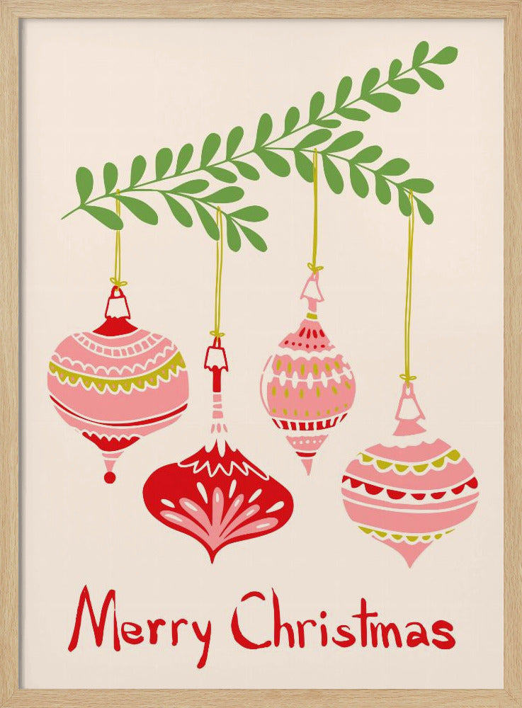 Fröhliche kleine Weihnachtskugeln | Poster