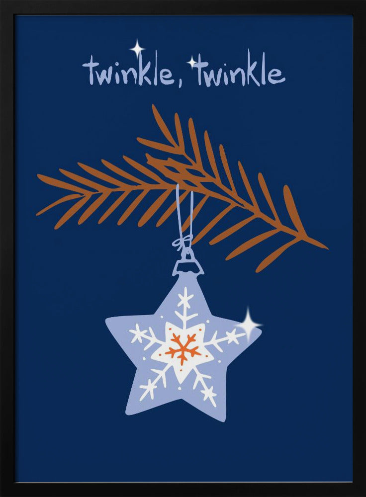 Cheerful twinkle Christmas star blue | Poster