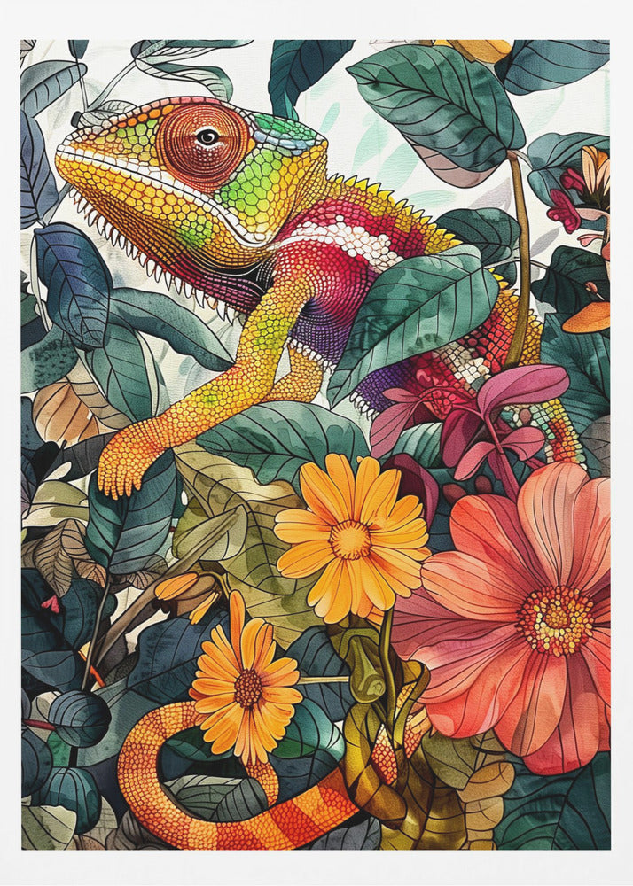 Chamäleon Aquarell Tierkunst 2 | Poster