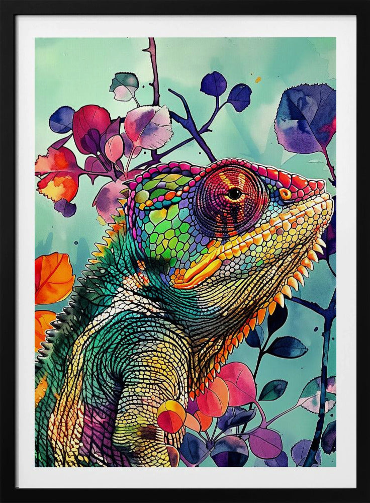 Chameleon watercolor animal art 5 | Poster