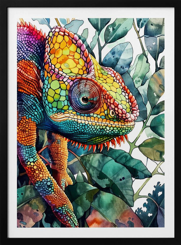 Chamäleon Aquarell Tierkunst 6 | Poster