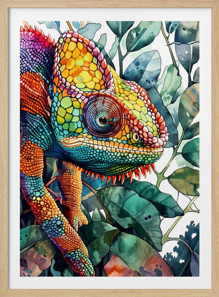 Chamäleon Aquarell Tierkunst 6 | Poster