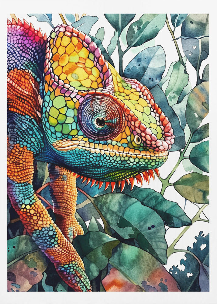 Chamäleon Aquarell Tierkunst 6 | Poster