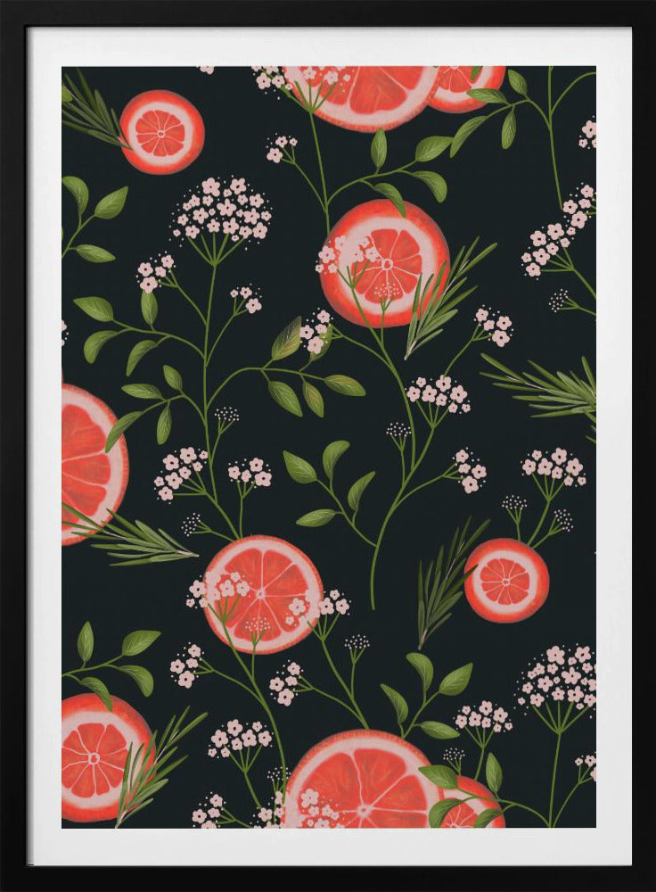 Elderflowers and Oranges Black 2 | Poster
