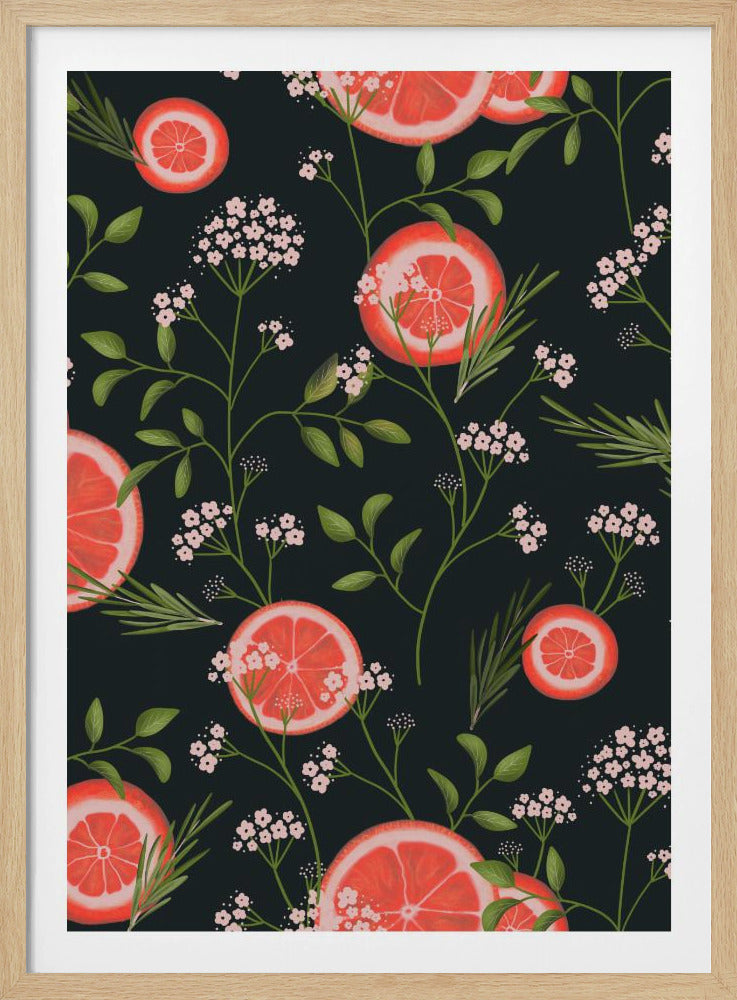 Elderflowers and Oranges Black 2 | Poster