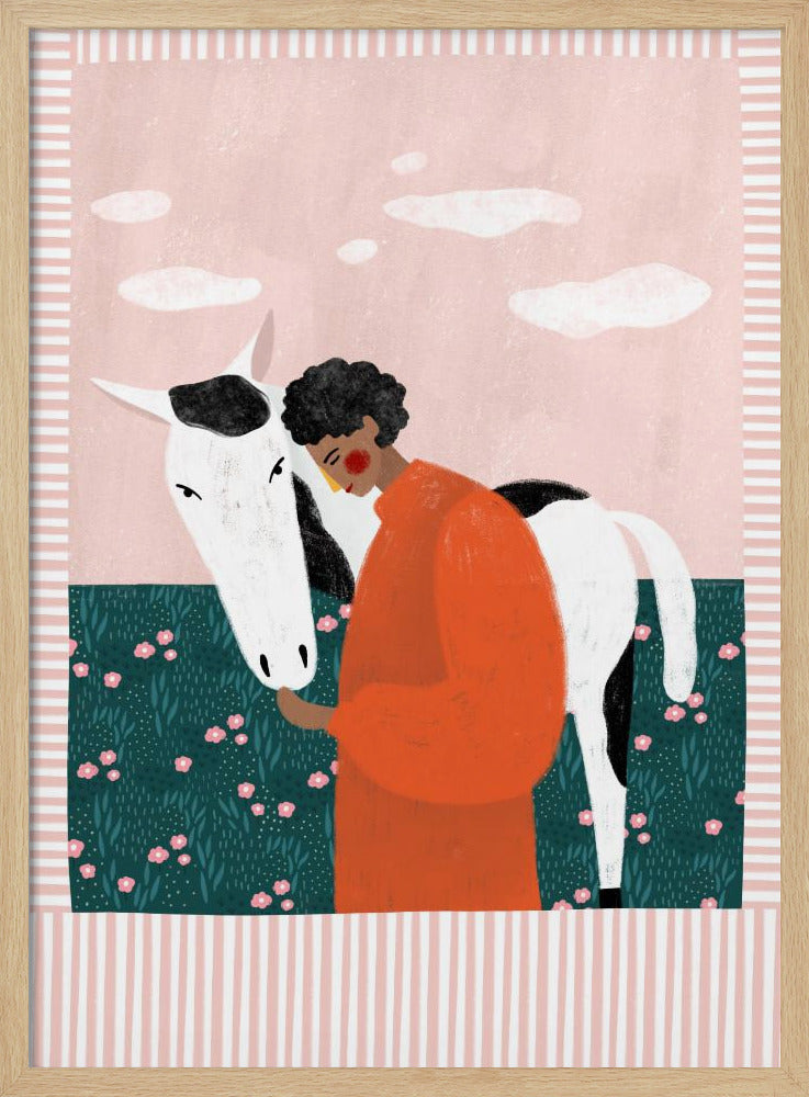 Vibrant Girl and Horse | Poster
