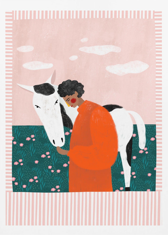 Vibrant Girl and Horse | Poster