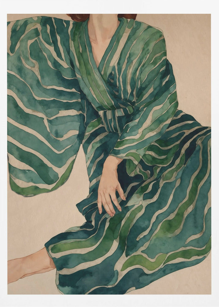 Green Kimono Flow | Poster