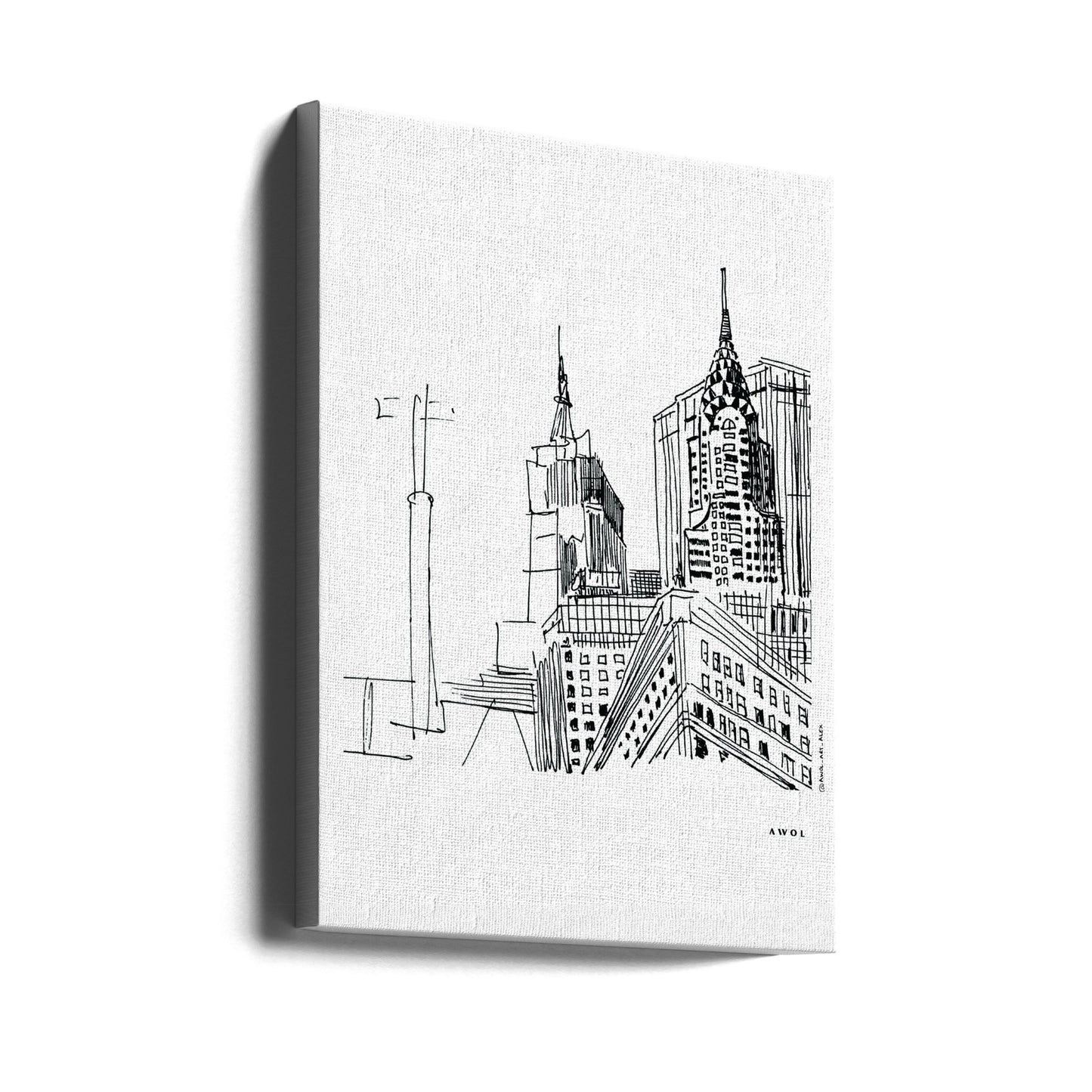 Disegno di New York City, stampa artistica degli iconici grattacieli di Manhattan | Stampe su Tela