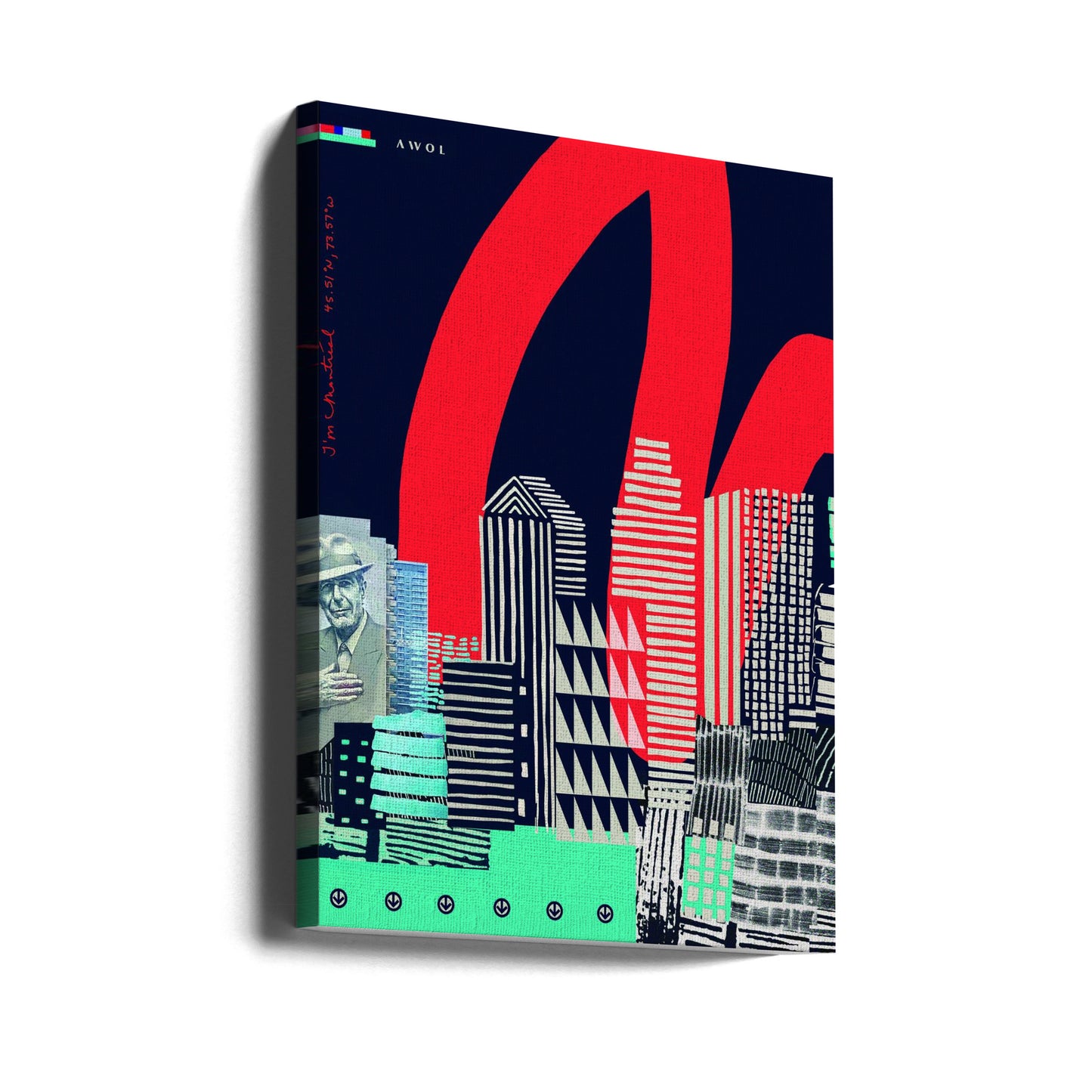 Urban Skyline Art, grafika ścienna miasta Montreal Plakaty - Wydruki Artystyczne | Wydruki na łótnie