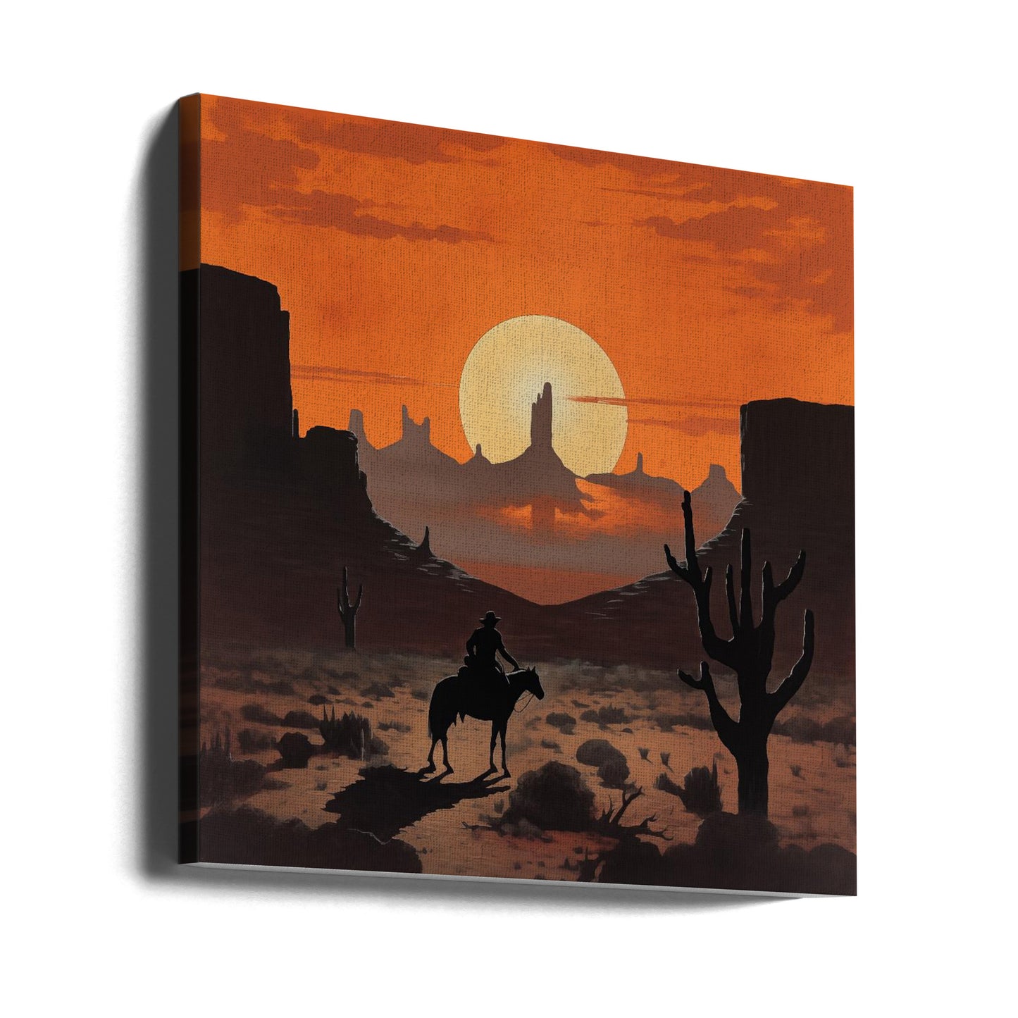Solnedgangscowboy | Lærredsbilleder