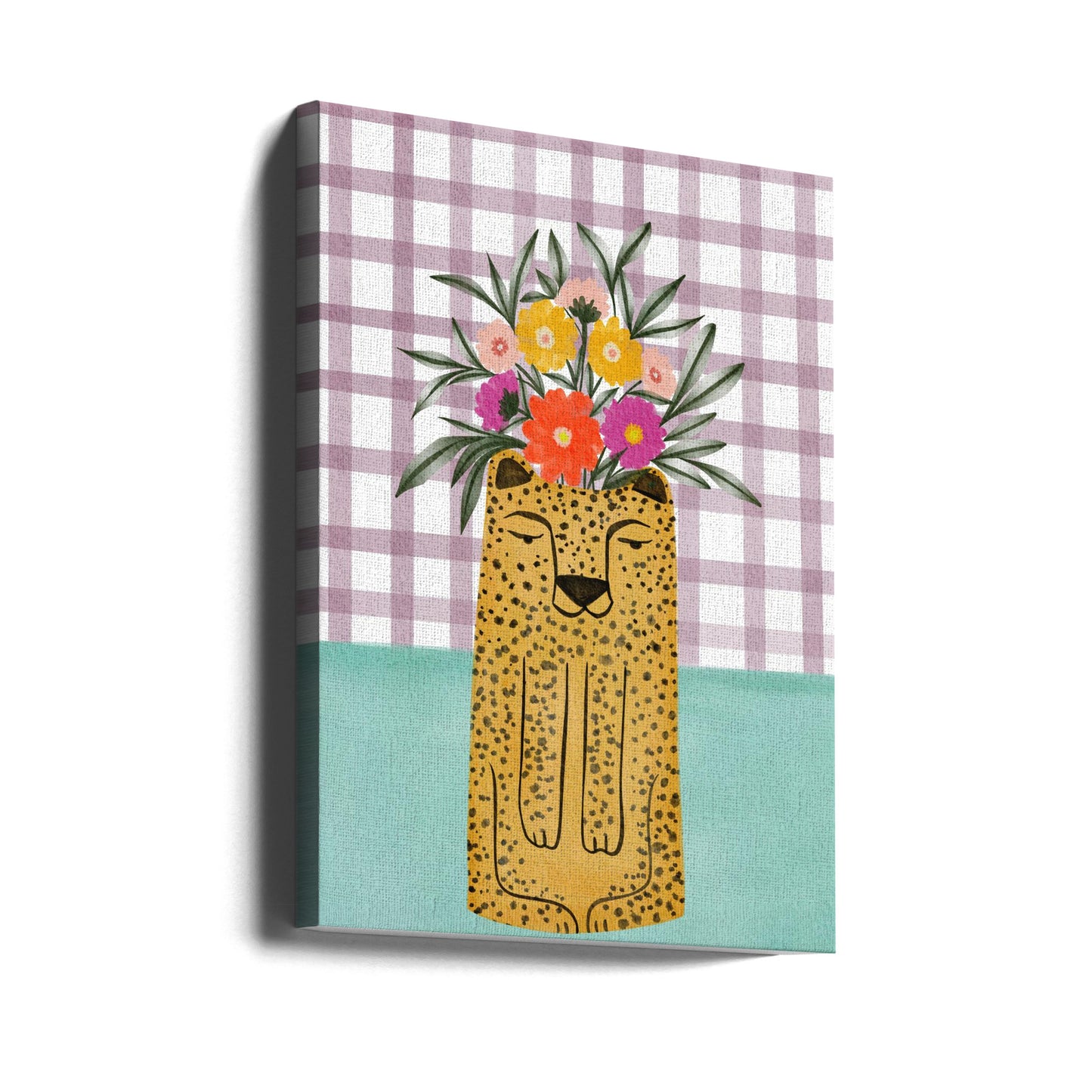 Léopard et fleurs | Tableaux sur Toile