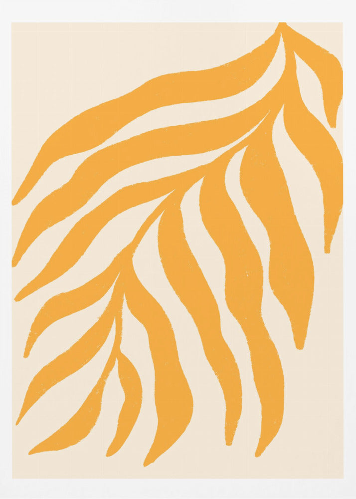 Yellow Silhouette Textured Branch | Poster