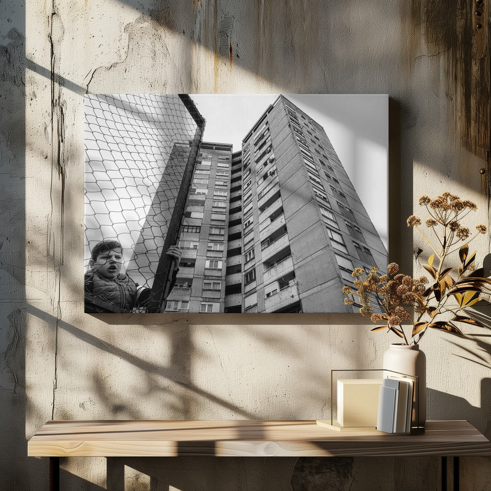 Le garçon derrière la clôture | Tableaux sur Toile