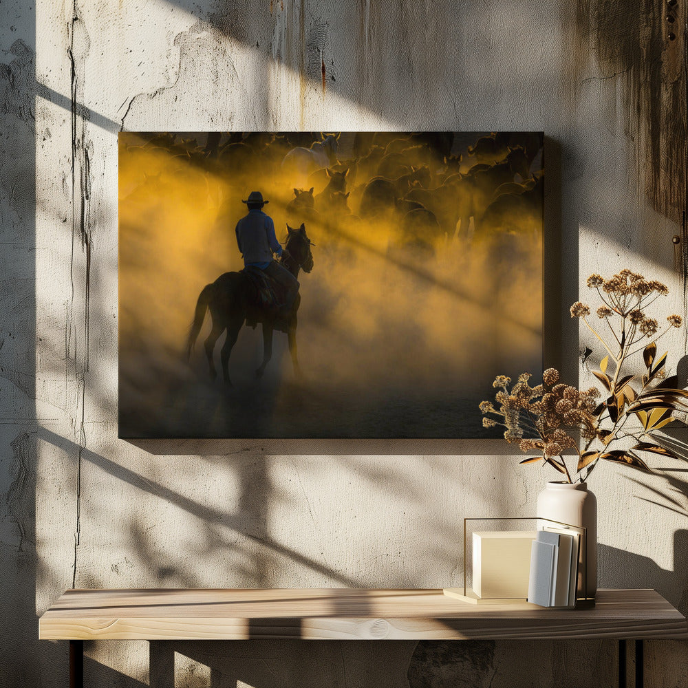 cowboy and horses | Canvas