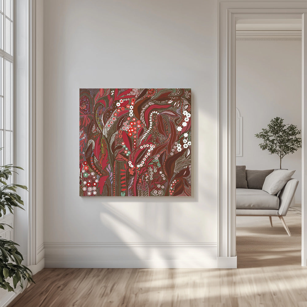 Crimson Isle’s Verdant Secret | Canvas