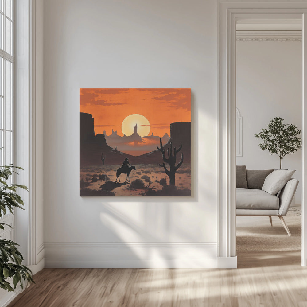 Solnedgangscowboy | Lærredsbilleder