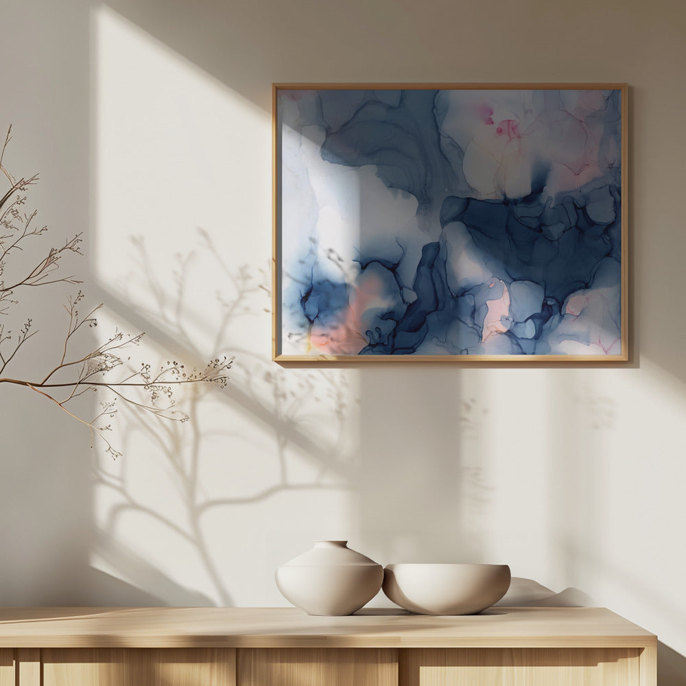 Flytande blå och rosa nyanser | Poster