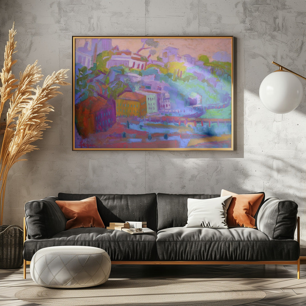 Colorful Hillside Scene | Poster