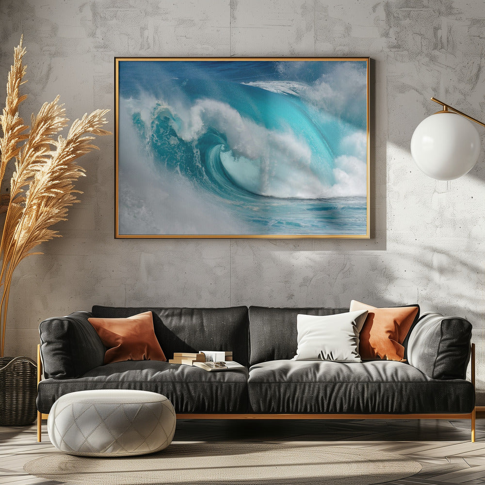 Als de oceaan verandert in blauw vuur | Posters - Kunstdrukken