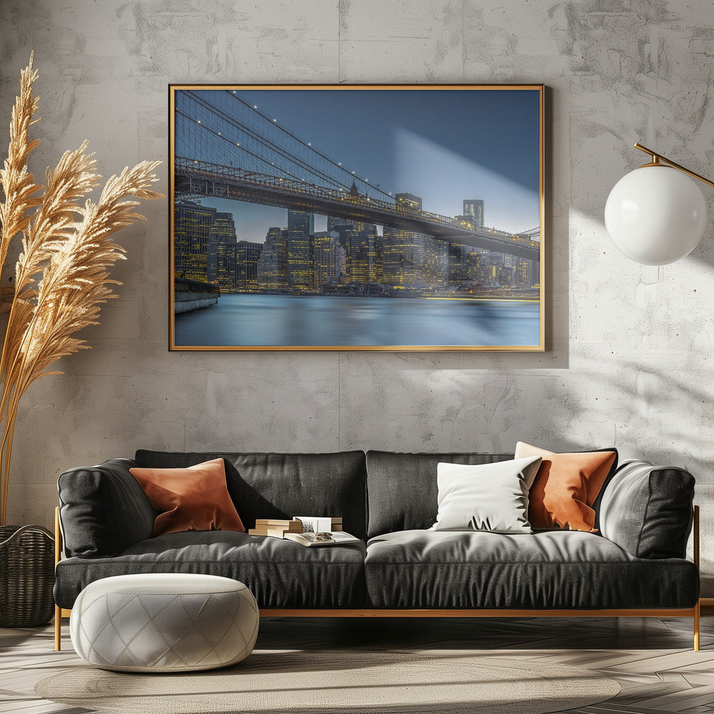 New York - Blå time over Manhattan | Plakater - Kunsttryk
