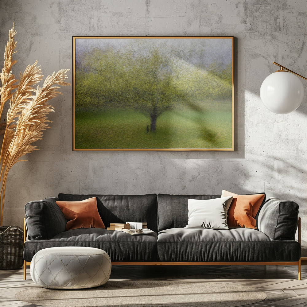 El gato junto al árbol | Posters - Impresiones de Arte