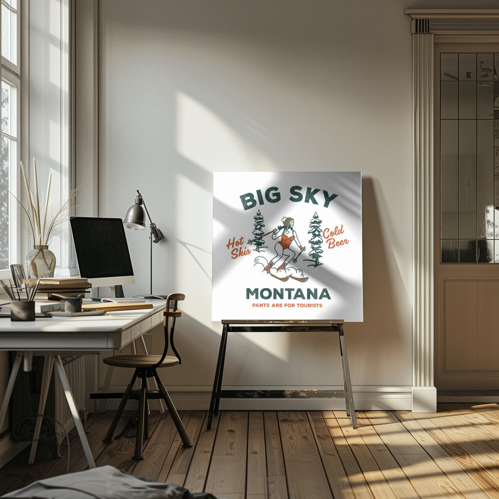 Esquí en Big Sky, Montana: los pantalones son para los turistas | Impresiones en Lienzo