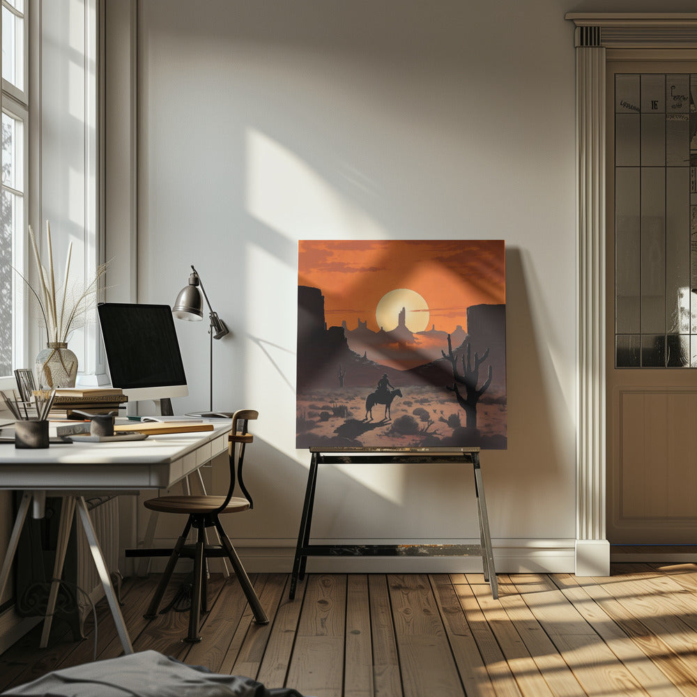 Solnedgangscowboy | Lærredsbilleder