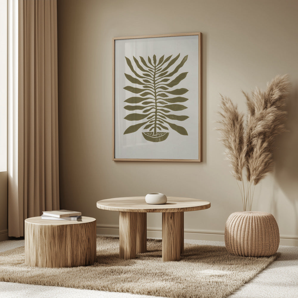 ne Hundred-Leaved Plant #22 / Lino Print | Poster