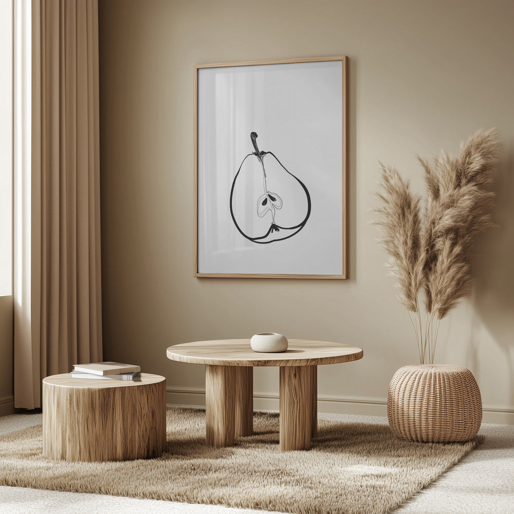 Disegno a tratteggio di mezza pera | Poster - Stampe d’Arte