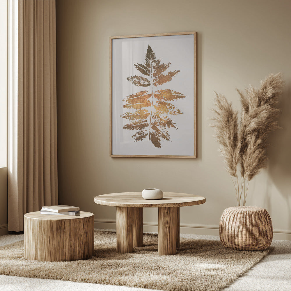 Oak Leaf Print Gold | Poster