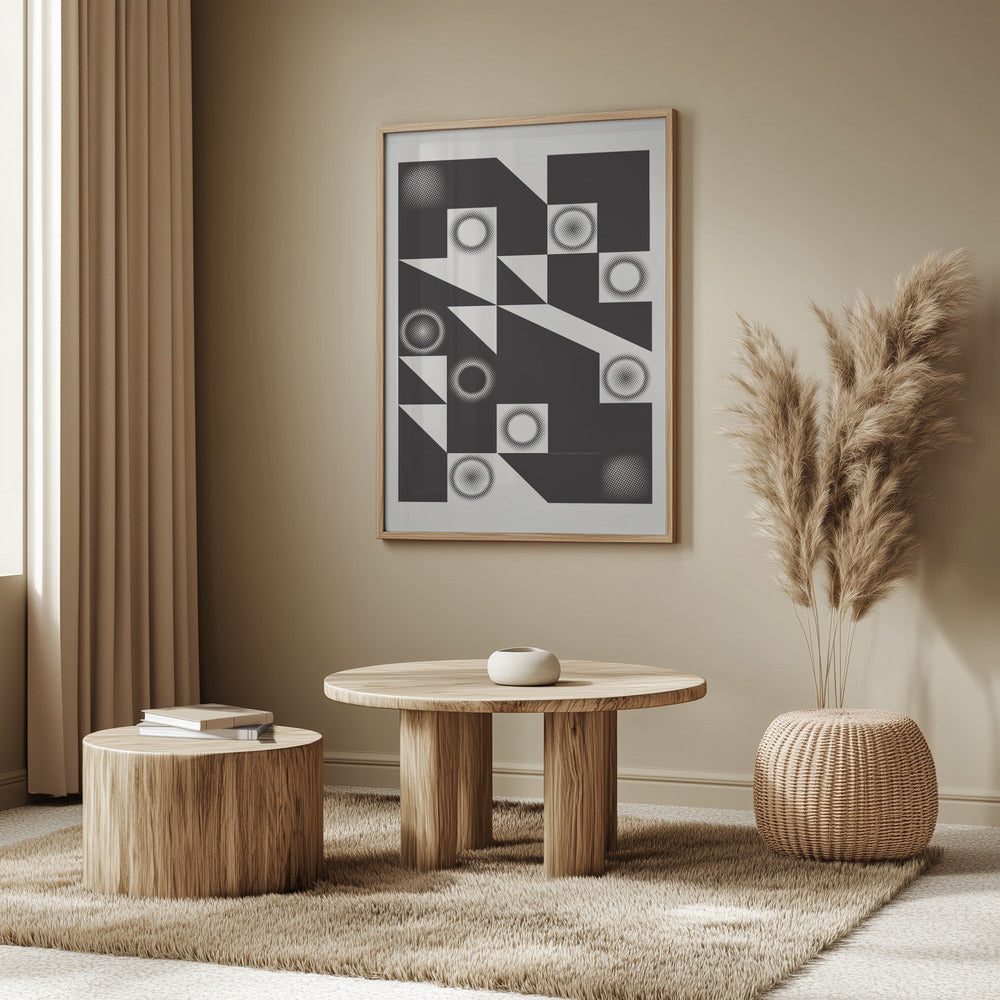 Squares and Triangles In Black | Poster