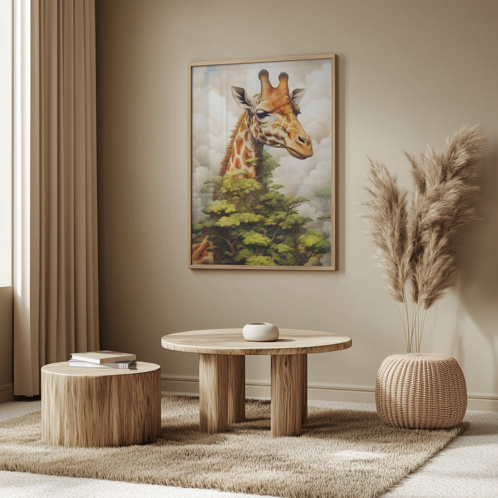 Giraff i akvarell | Djurkonst | Poster