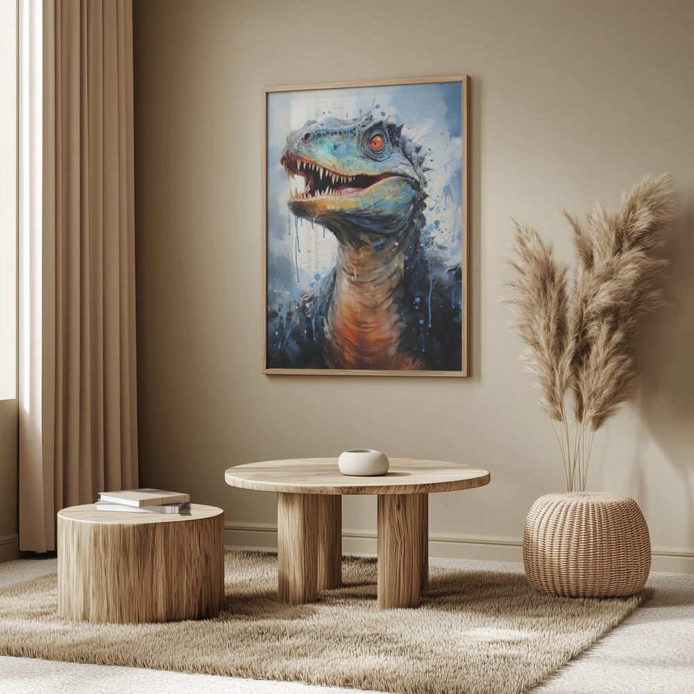 Rebbachisaurus Dinosaurier Aquarell Tierkunst | Poster