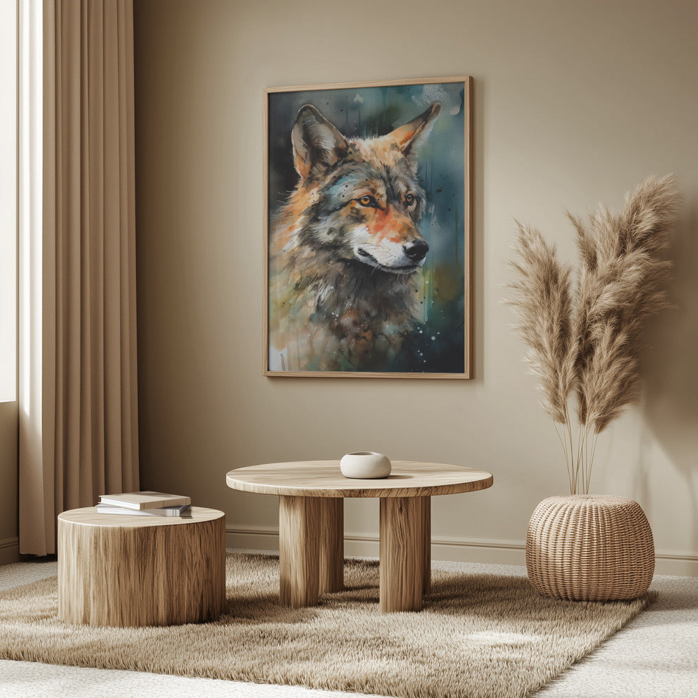 Wolf Watercolor Animal Art | Poster