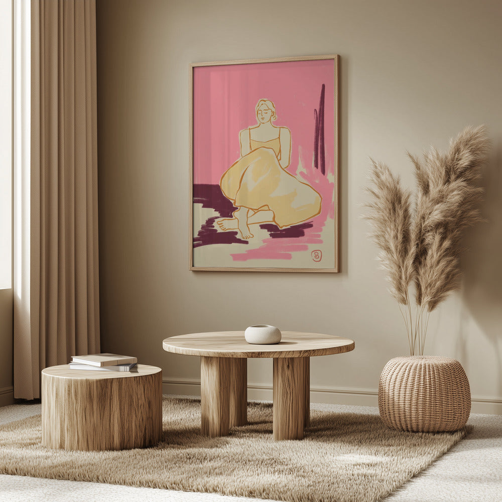 Seated Figure In A Flowing Dress | Poster