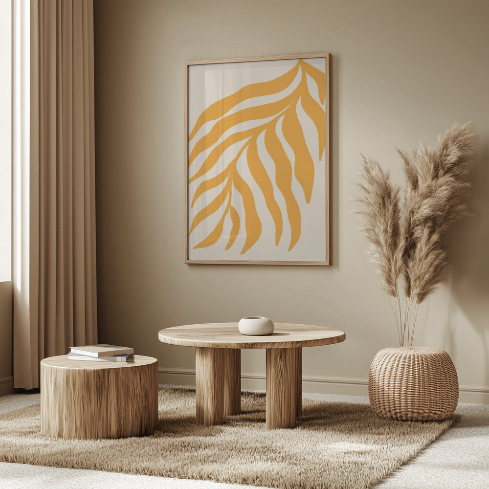 Yellow Silhouette Textured Branch | Poster