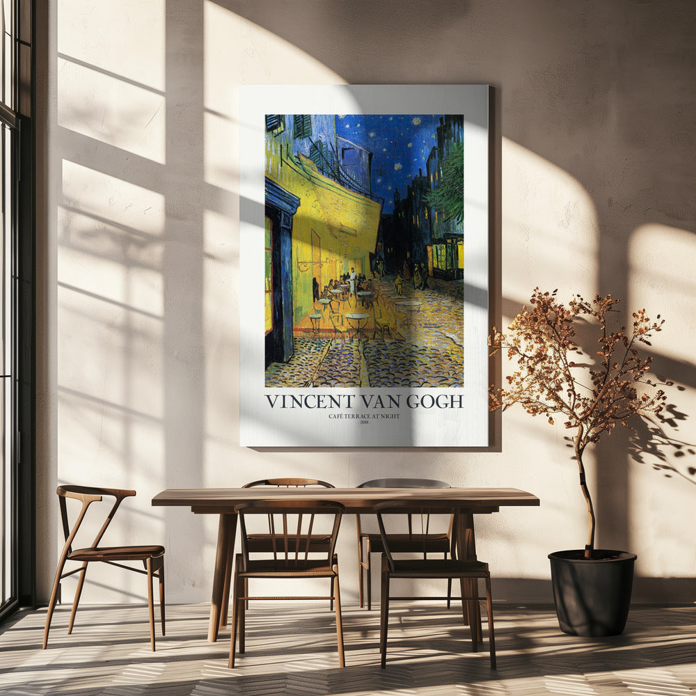 Caféterras bij nacht | Canvasprints