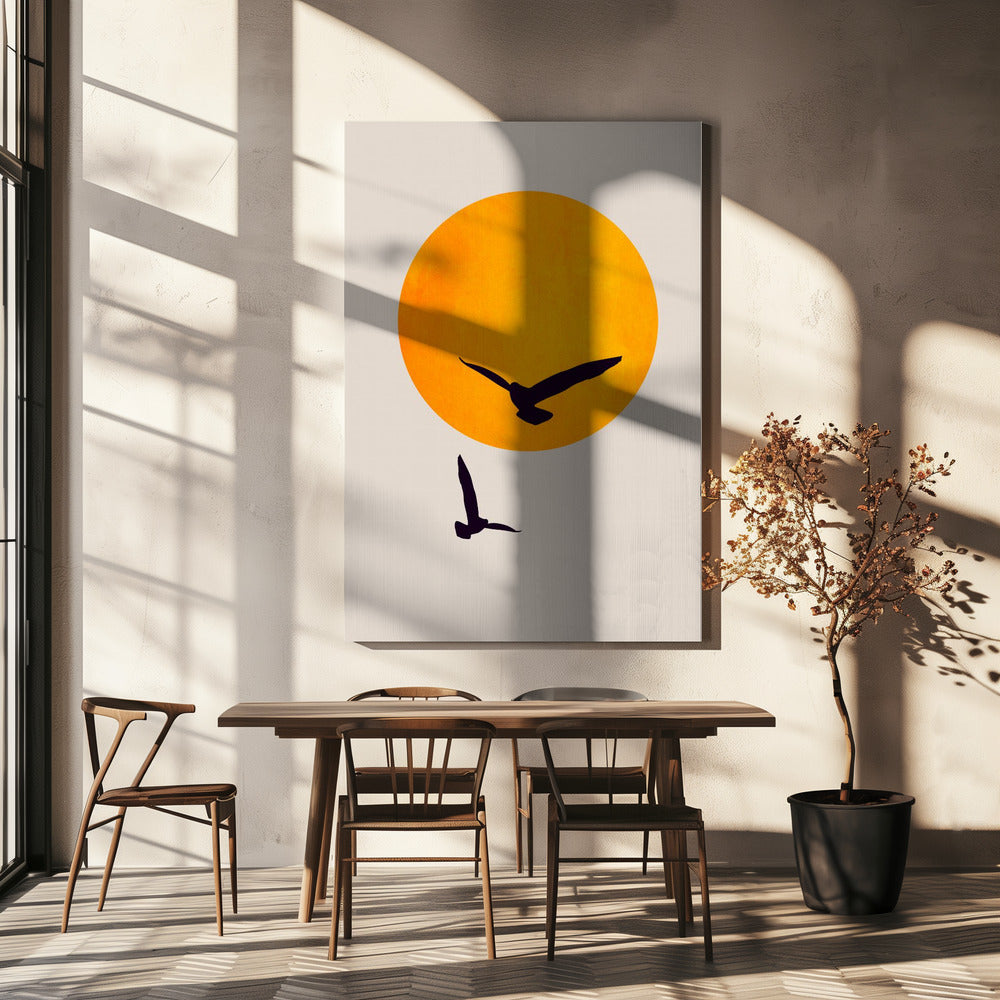 Fåglar i himlen | Canvas