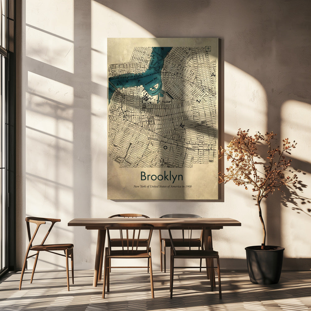 Mapa de Brooklyn | Impresiones en Lienzo