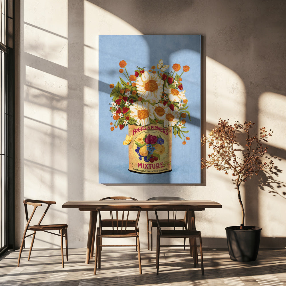 Flowers In a Vintage Tea Can | Canvas