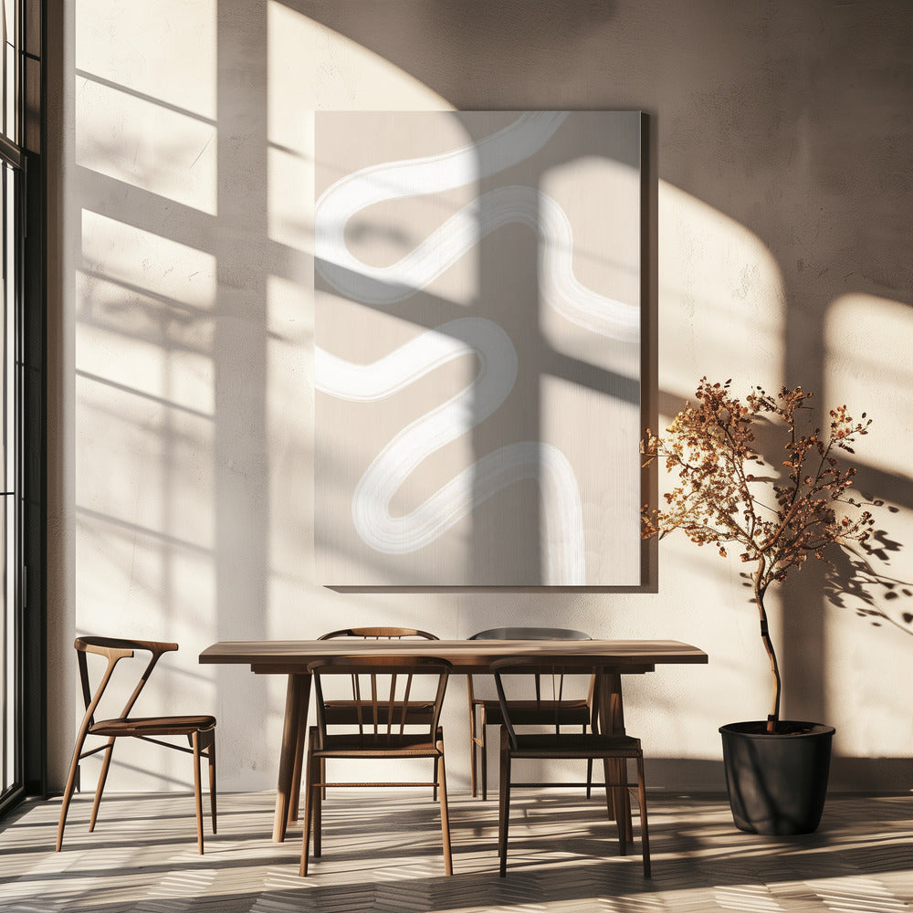 Beige enlinjeteckning | Canvas