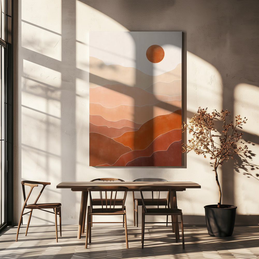 Lever de soleil dans le désert | Tableaux sur Toile